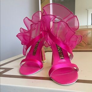 Kat maconi Fuchsia Ruffle Heels